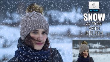 মাএ ১০ সেগেন্ডে একটি এক্যাশন ফাইলেন মাধ্যমে আপনার ছবিতে দিন Snow effects Snow Photoshop Action with Brush