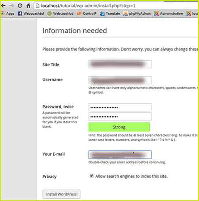 setup wordpress 2018 bangla