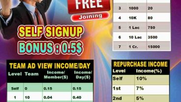 রেফারেল করে ১০জন জয়েন করালে ১ ডলার ১০০জন জয়েন করালে ১০ ডলার- Ad Marketing Vedio tutorial