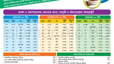 RAMADAN CALENDAR 1439 BANGLADESH  ১৪৩৯ হিজরী সালের রমজানের ক্যালেন্ডার