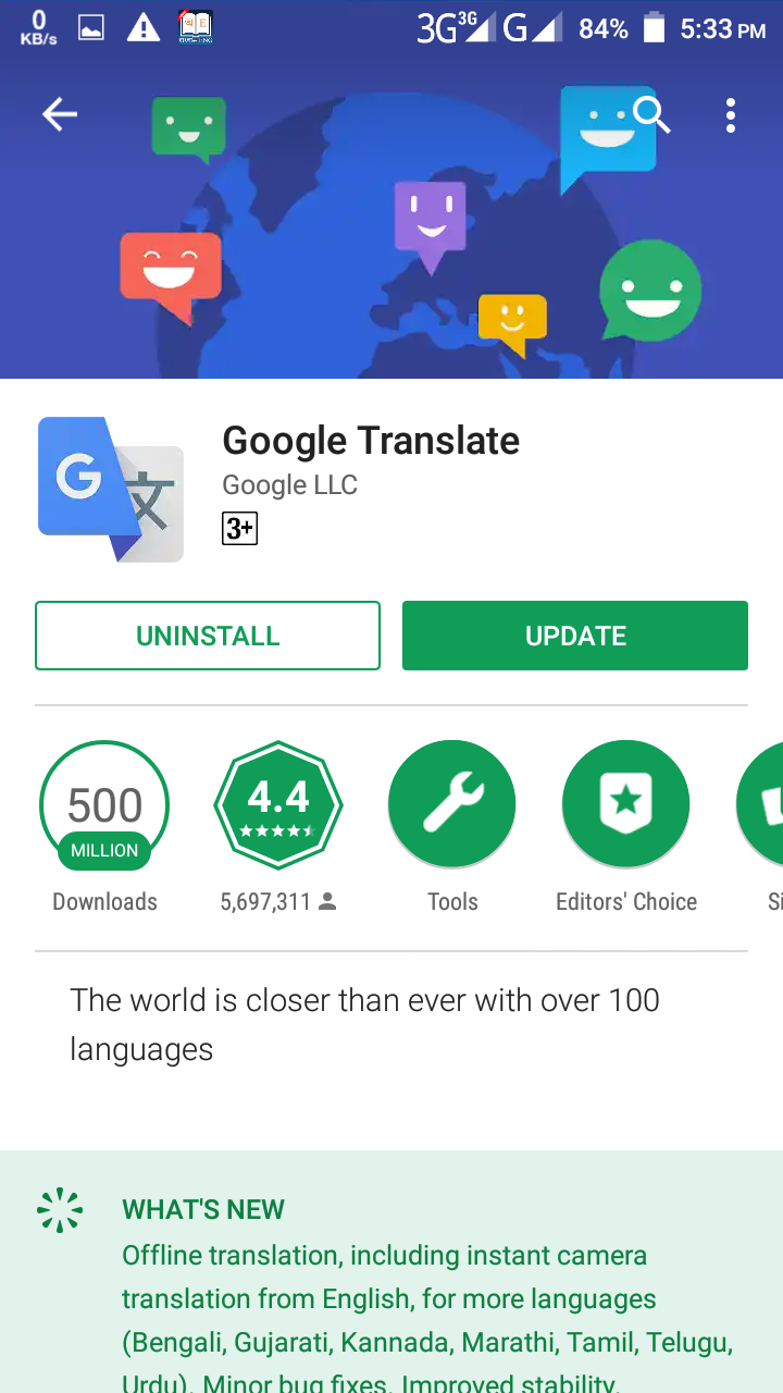 Google Translate: Google