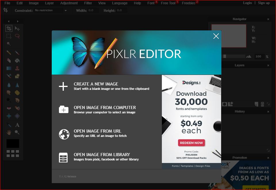 online photoshop pixlr
