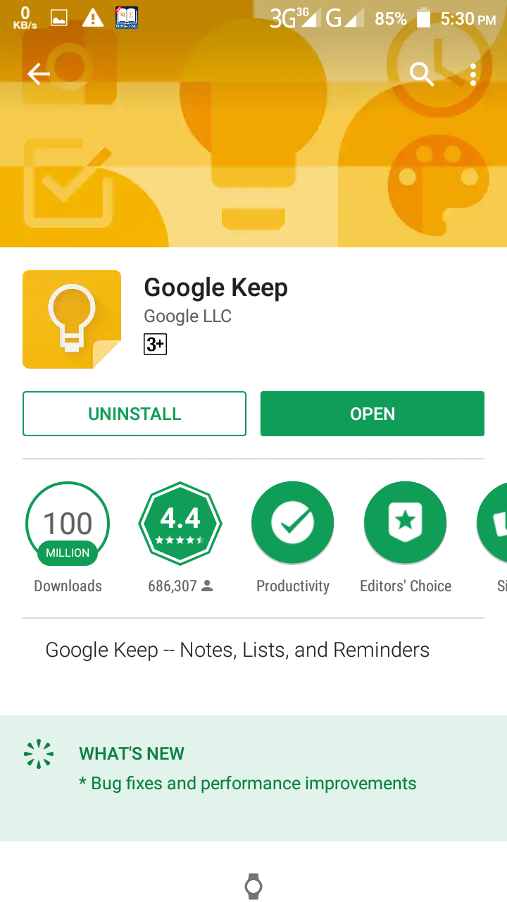 Google Keep App