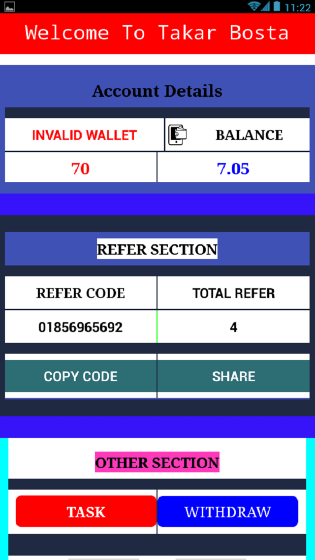 Tarak Bosta Earning App