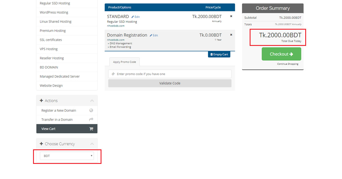Review and Checkout BDT by N HOST BD