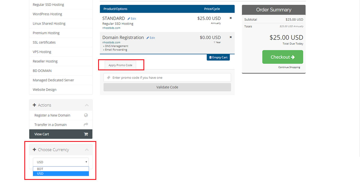 Choose Currency N HOST BD