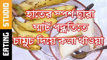 হাতের স্পর্শ ছাড়া শুধুমাত্র চামচ দিয়ে  স্মার্ট পদ্ধতিতে কলা খান