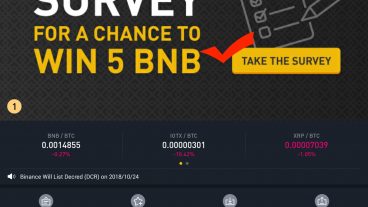 Binance Exchange থেকে Survey Fillup করে 5BNB মানে 10 ডলার গিফ্ট পাওয়ার শেষ সুযোগ ৯ নভেম্বর ২০১৮ পর্যন্ত