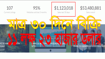 মাত্র ৩০ দিনে বিক্রি এগার লক্ষ তেইশ হাজার ডলার ওয়েবসাইট বিক্রি