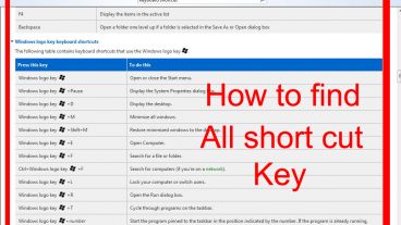 How to find All Windows keyboard shortcut Key
