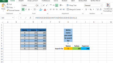 Excel এ INDEX ও MATCH Function এর ব্যবহার