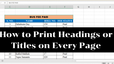 How to Print Headings or Titles on Every Page in Excel  এখনই শিখে নাও