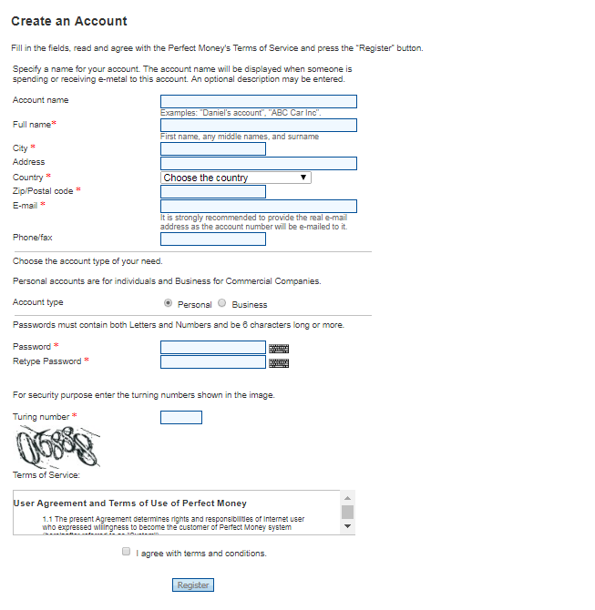 Create Perfect Money Account