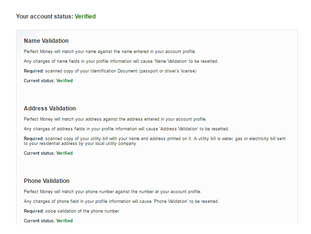 perfect money verification