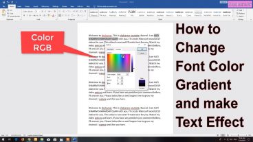 Microsoft Word 2019 Bangla Tutorial – মাইক্রোসফট ওয়ার্ড ২০১৯ – 3 Change Font Color Gradient ✔️
