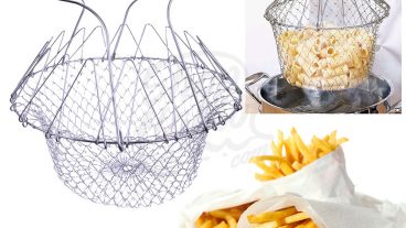 Chef Basket Kitchen Tool for Cook Deep Fry Boiling Solid Steel Delux
