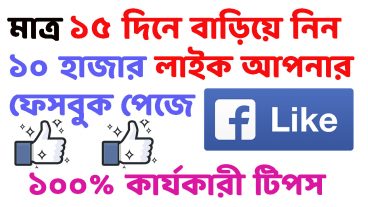 মাত্র ১৫ দিনে বাড়িয়ে নিন ১০ হাজার লাইক আপনার ফেসবুক পেজে