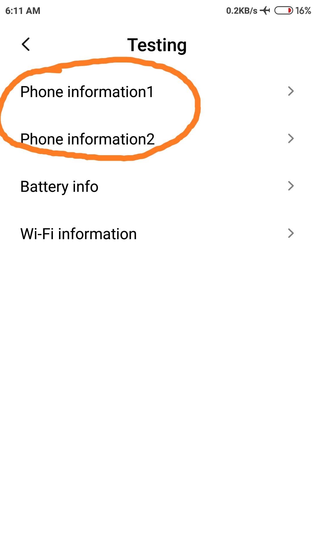 phone information