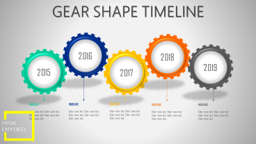 “গিয়ার শেপ টাইম লাইন” – মাইক্রোসফট এক্সেল-এই প্রফেশনাল বিসনেস প্রেজেন্টেশন
