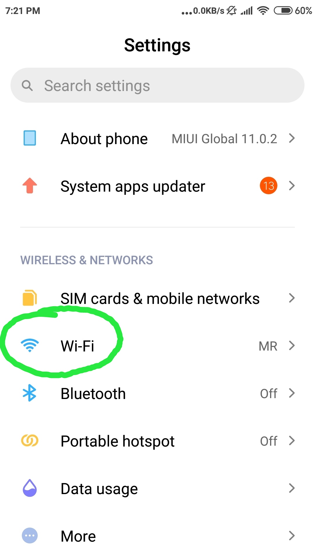 wifi setting
