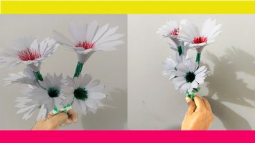 Beautiful Flowers Making With Paper  Home Decor  Paper Craft