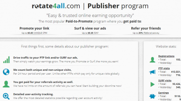 যারা অনলাইনে প্রথমবার ইনকাম করতে চাচ্ছেন তারা এই সাইটে জয়েন করুন কোনপ্রকার রেফার ছাড়াই  link : https://wwwrotate4allcom/ptp/promote-193162মাসে ১০-১২ ডলার ইনকাম করা যাবে আর যদি আপনি বন্ধুদের এখানে রেফার করেন এবং লিংক শেয়ার করে আপনার রেফার বৃদ্ধি করতে পারেন তাহলে ৩-৫ ডলার পর্যন্ত আয় করা সম্ভব এই সাইট থেকে এটা দীর্ঘদিন ধরে পেমেন্ট করে যাচ্ছে এবং এই সাইটের রয়েছে অনেক পেমেন্ট প্রুফ ভিডিও