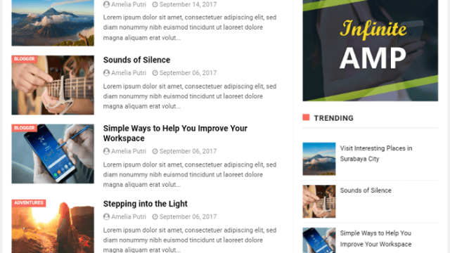 Infinite AMP Responsive Template
