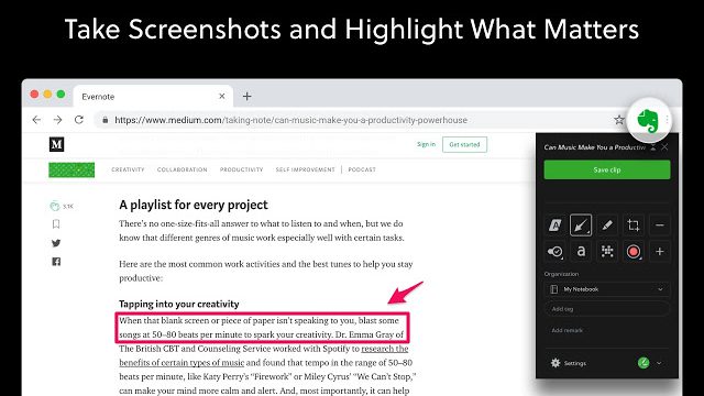Evernote web clipper