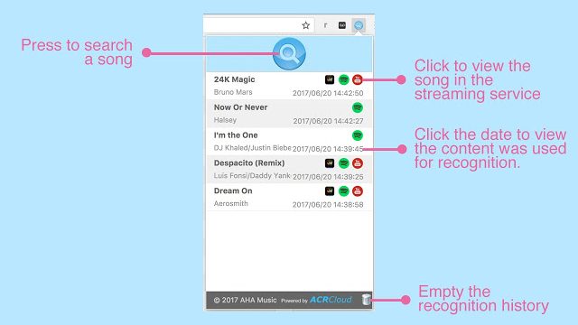 AHA Music - Song Finder for Browser