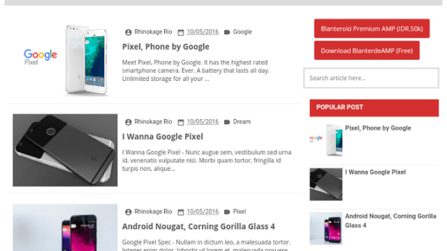 Blanterde AMP Blogger Template