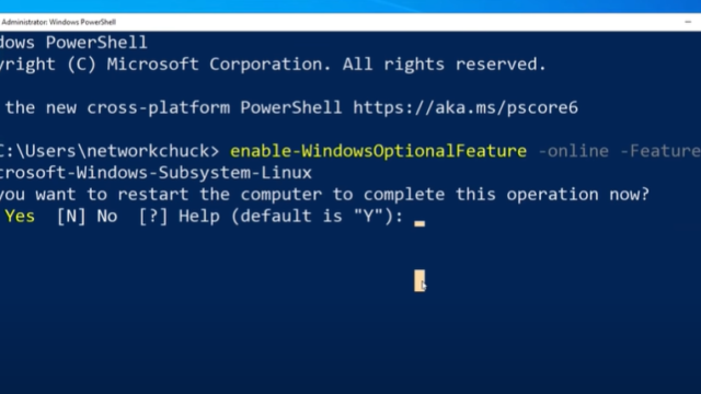 ⚙️ Enable-WindowsOptionalFeature -Online -FeatureName Microsoft-Windows-Subsystem-Linux