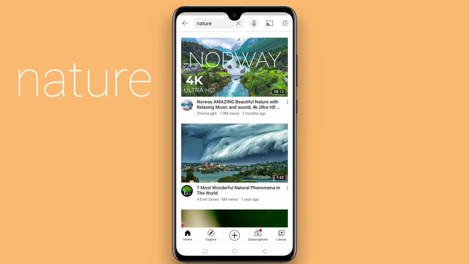 youtube search result