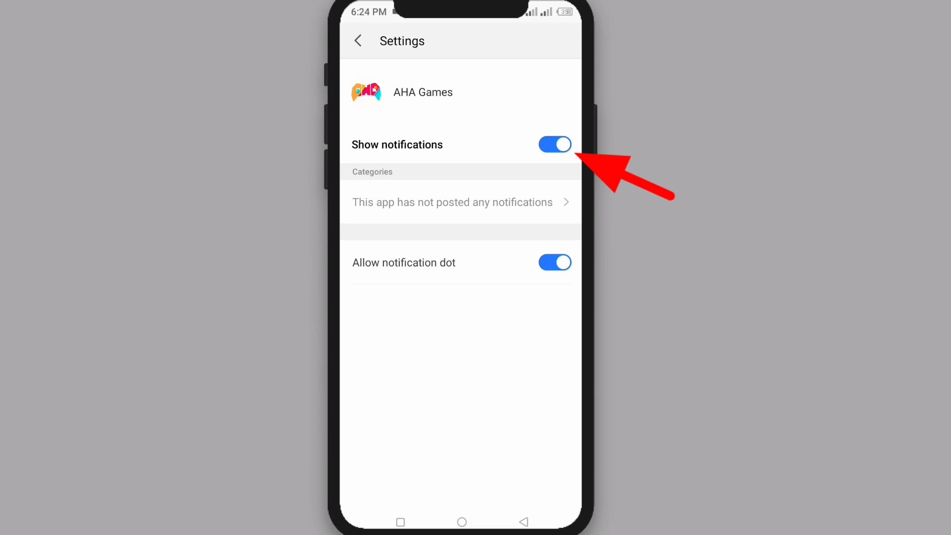 app notification off setting 