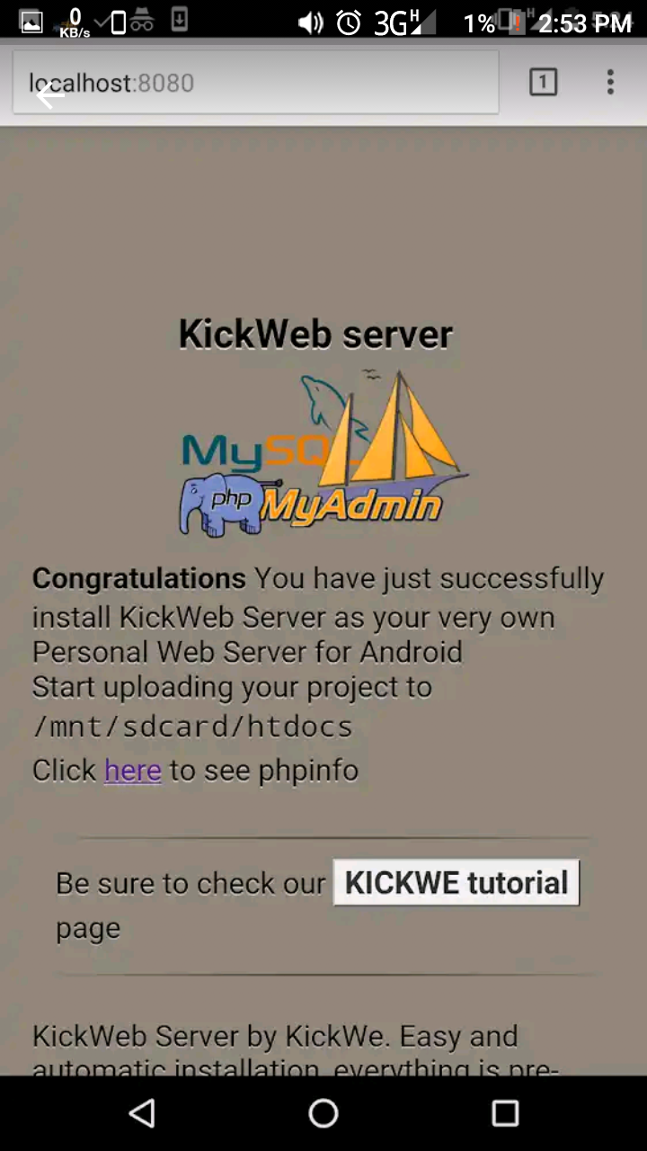 kick web server index