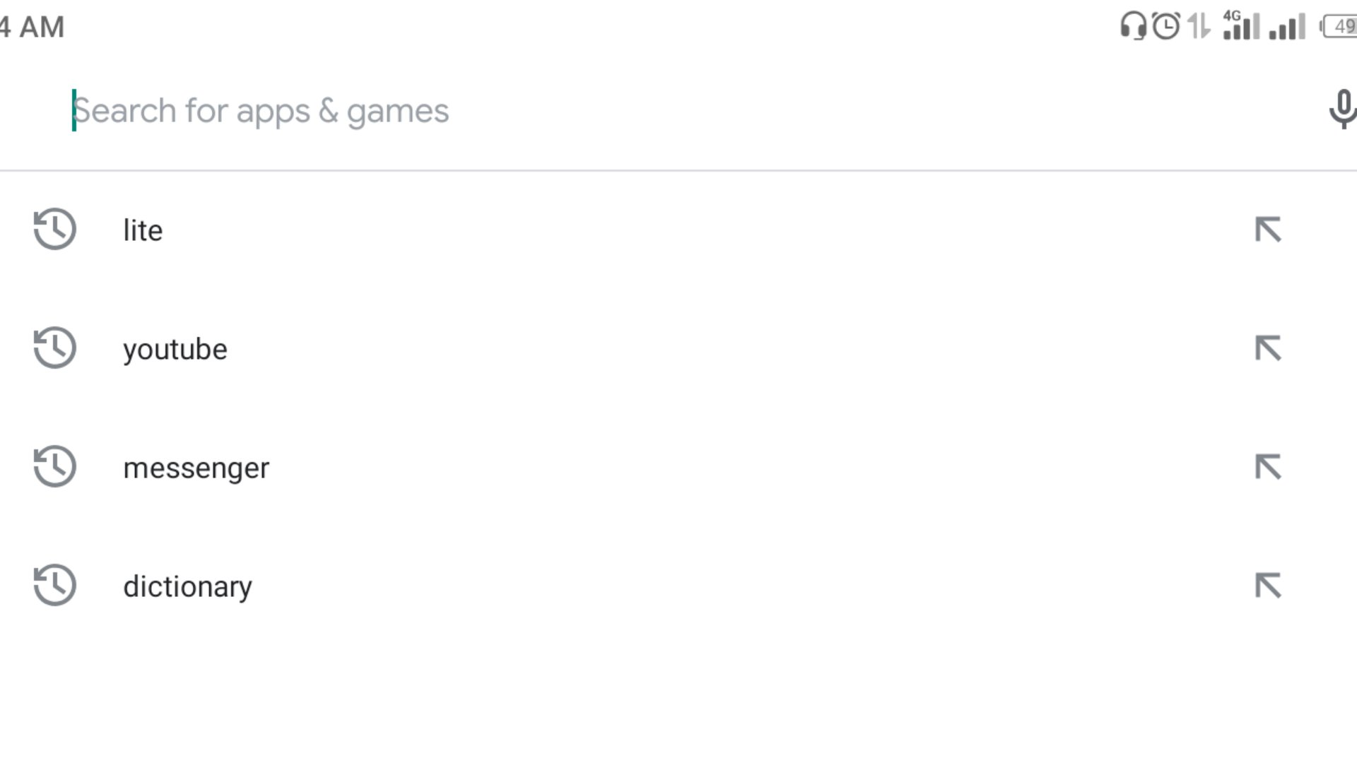 play store search history