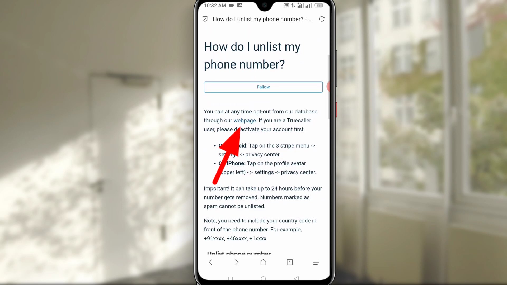 true caller website unlist page 