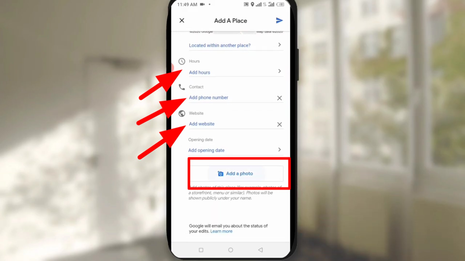 Location phone number add