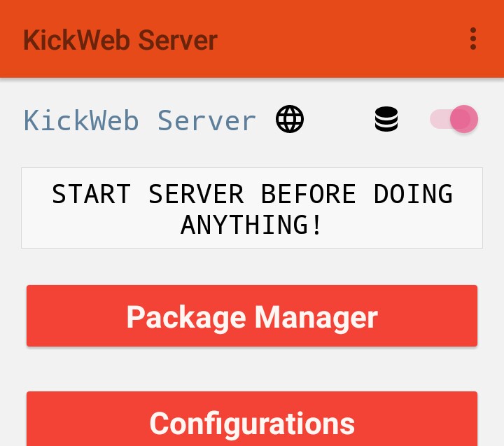 kick web run button