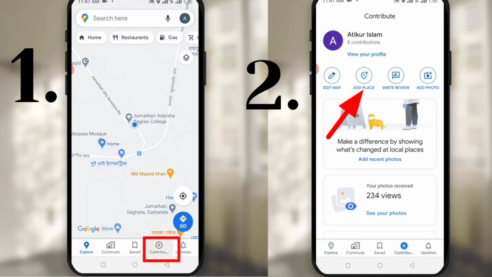 Google maps address add