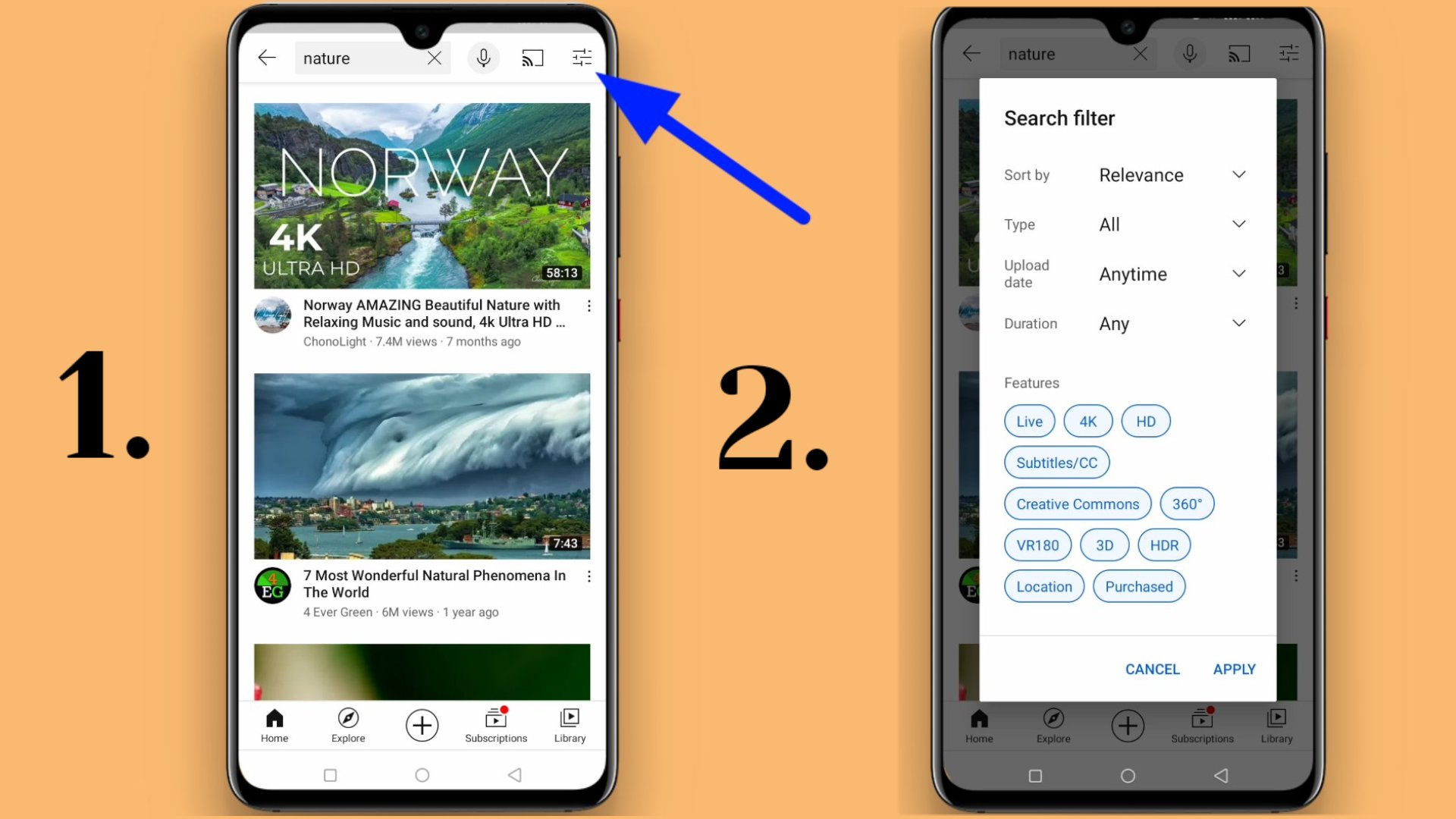 youtube search filter 