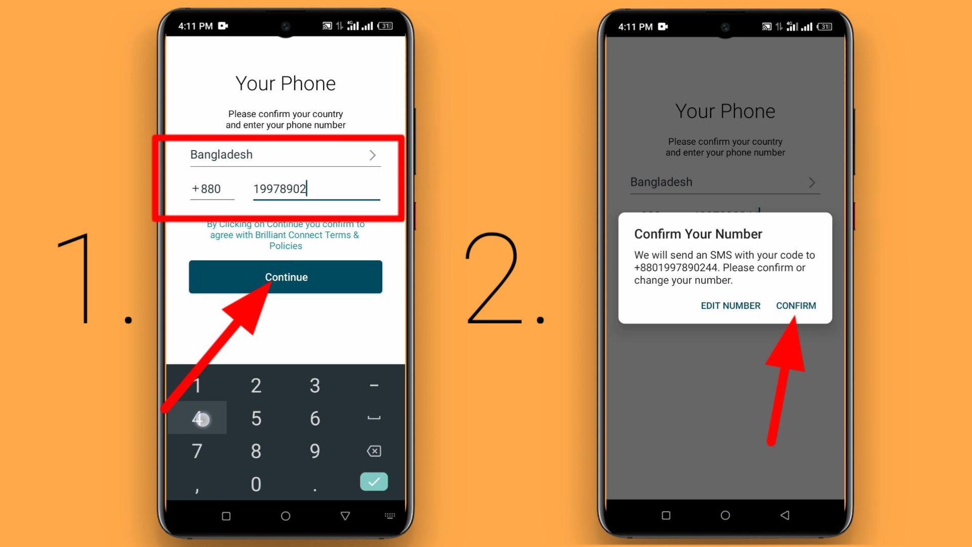 Brilliant number input