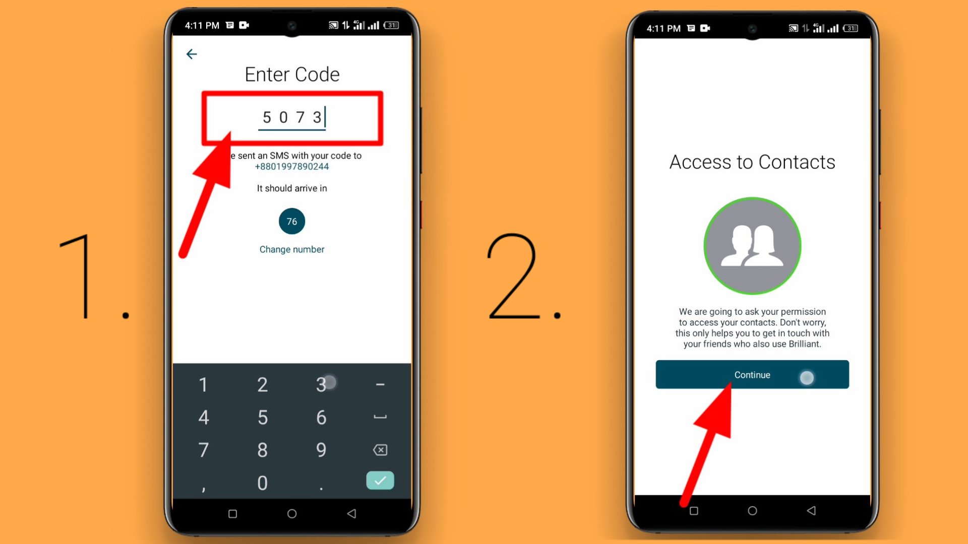 Brilliant connect verification code