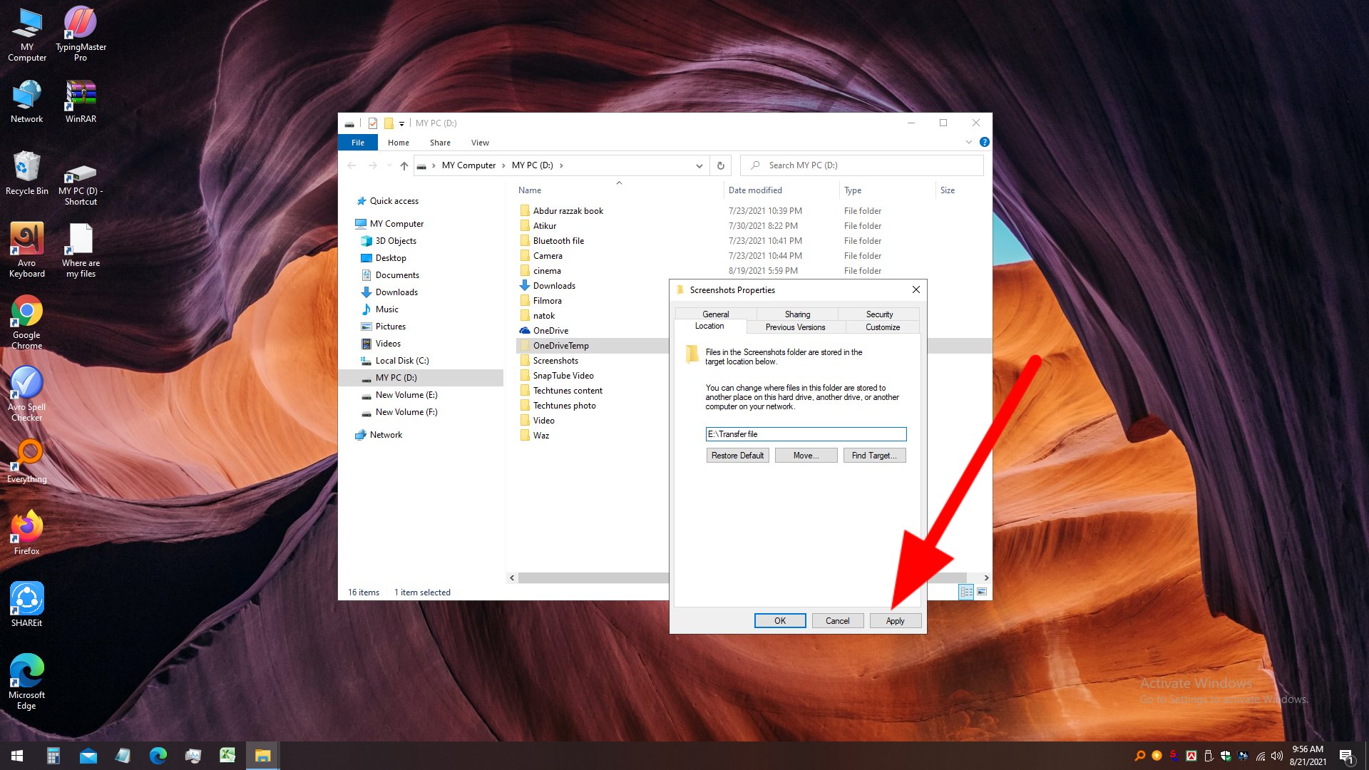 File location changed