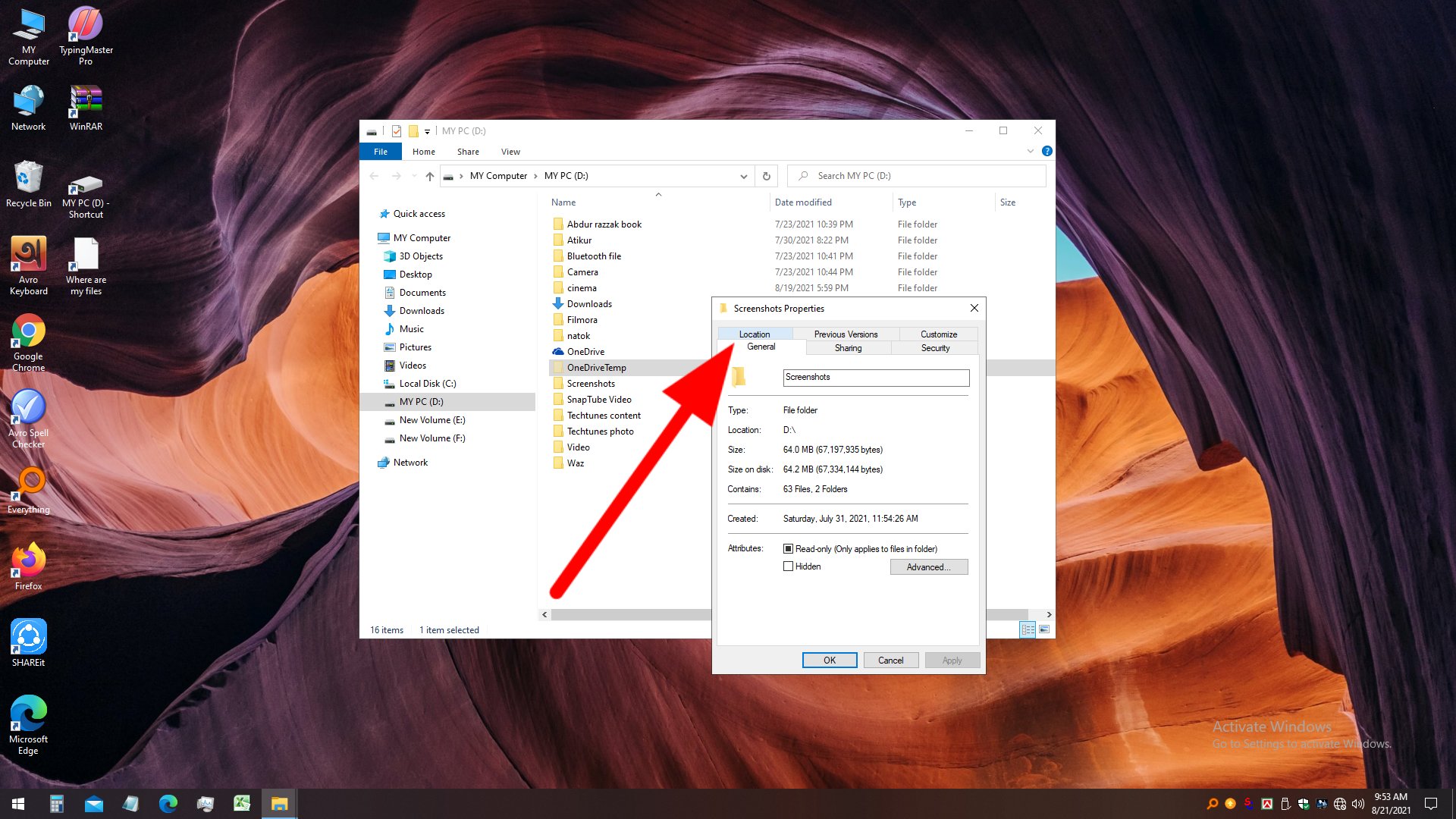 File location settings