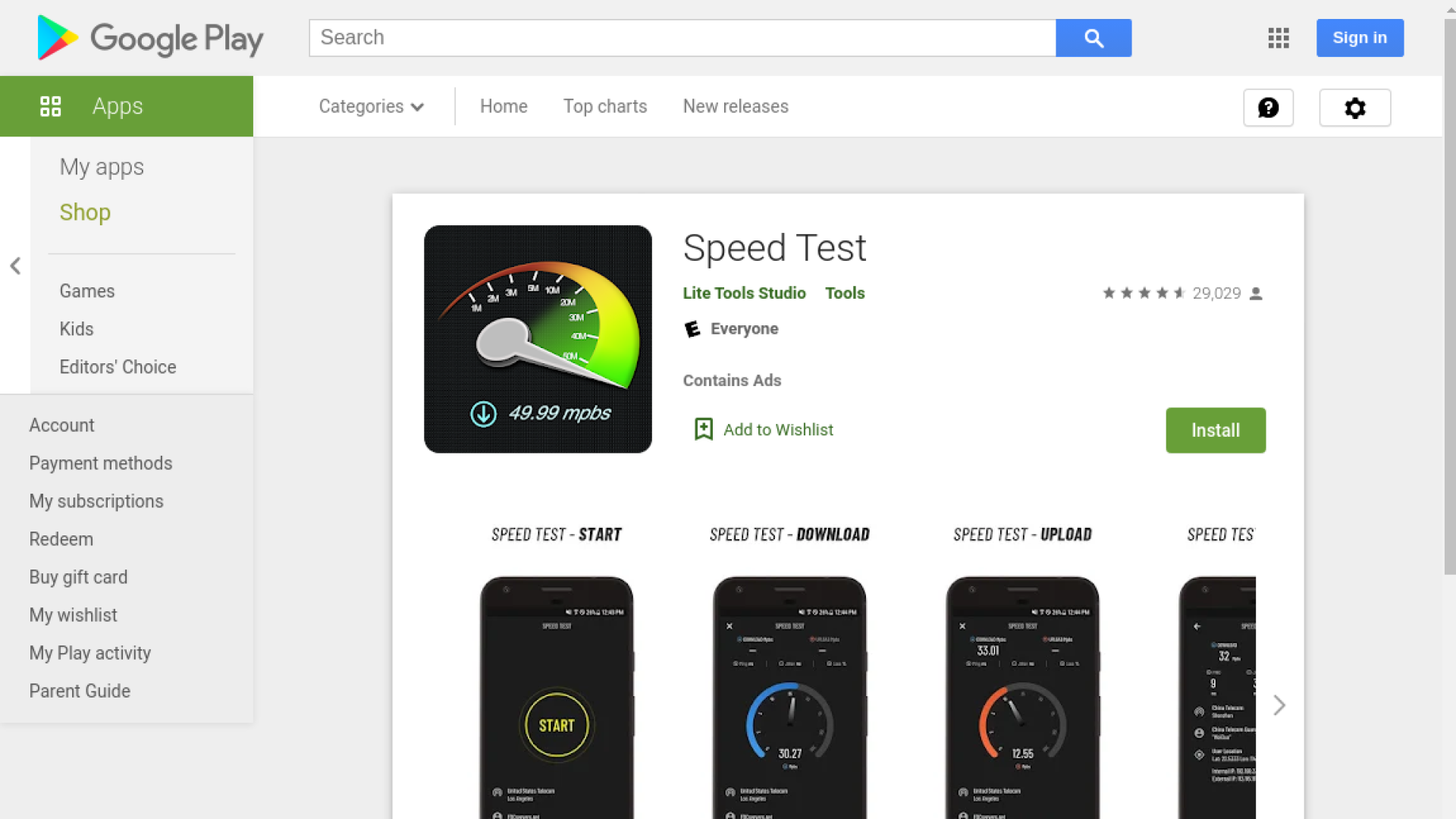 Speed Test