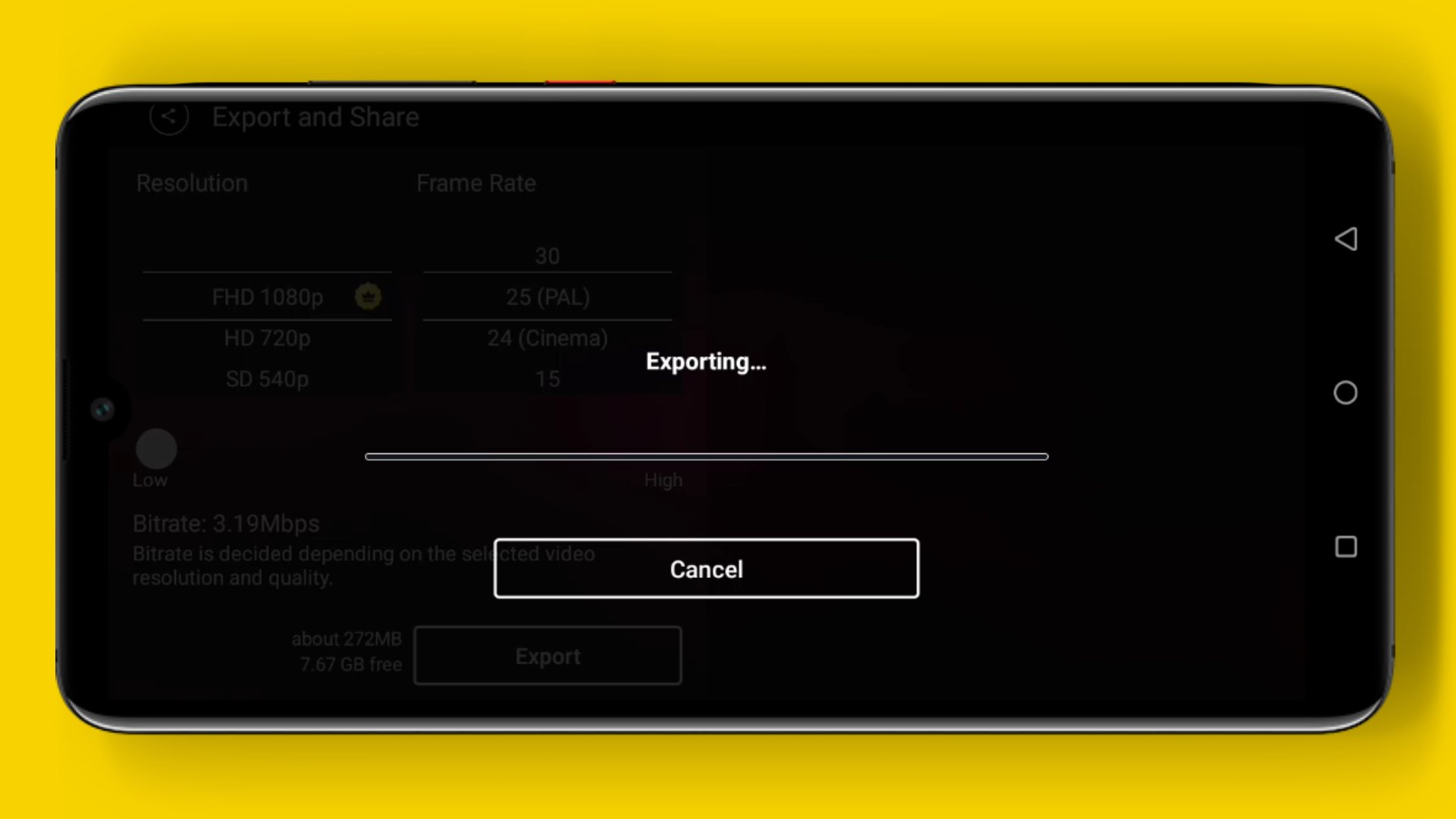 Kinemaster app video Exporting