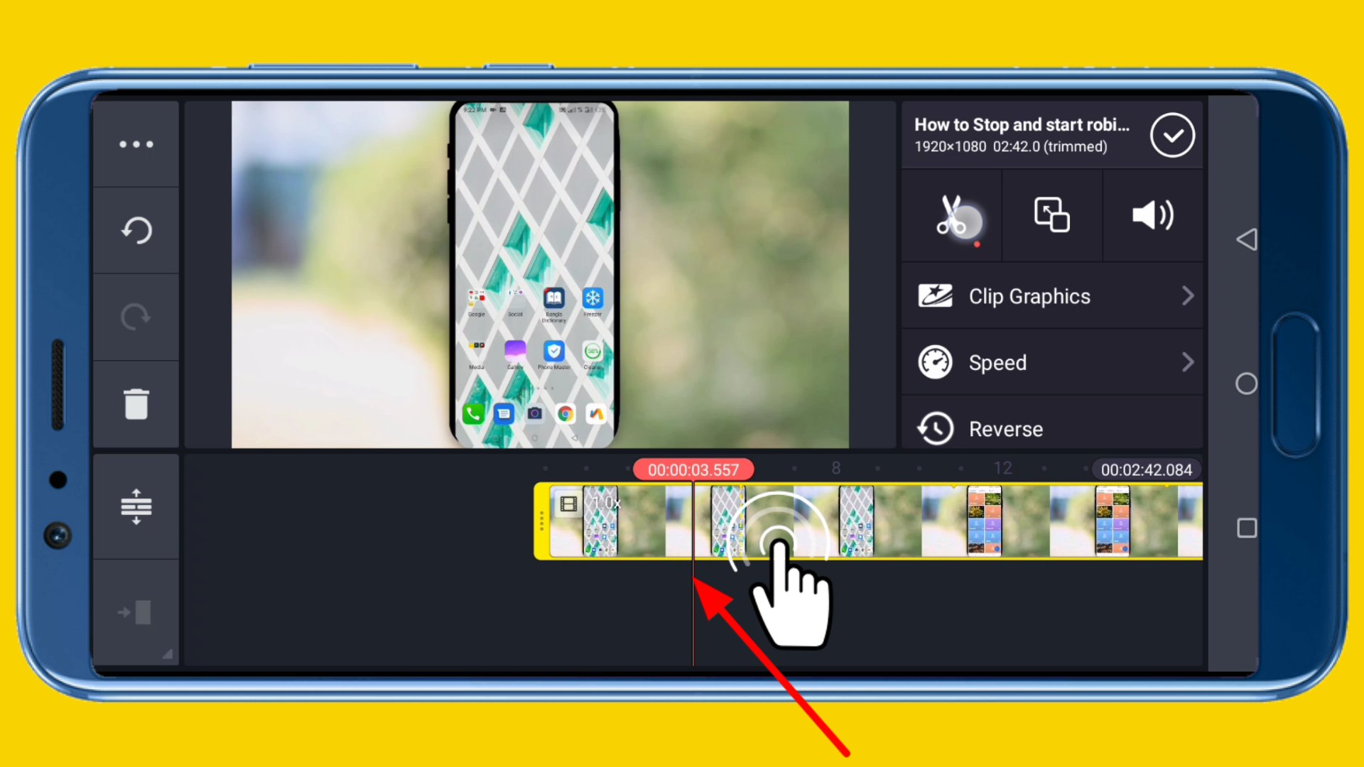 kinemaster editing video selected