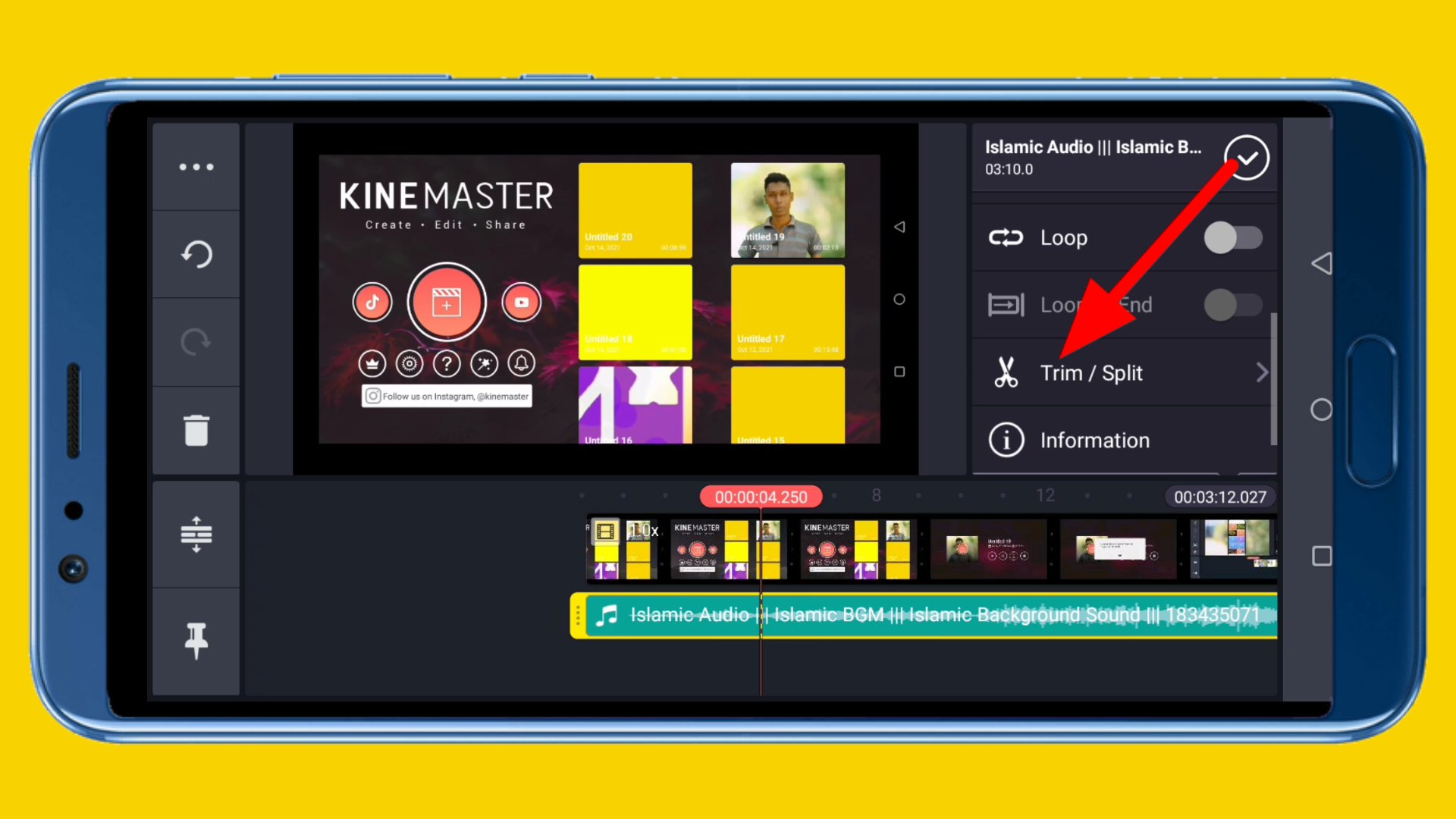 KineMaster audio trim