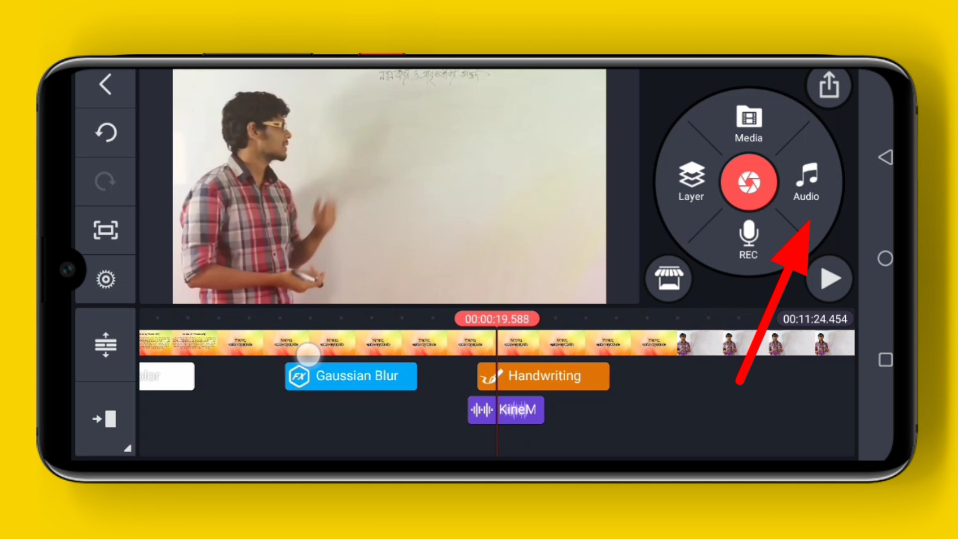 Kinemaster app video- Audio add