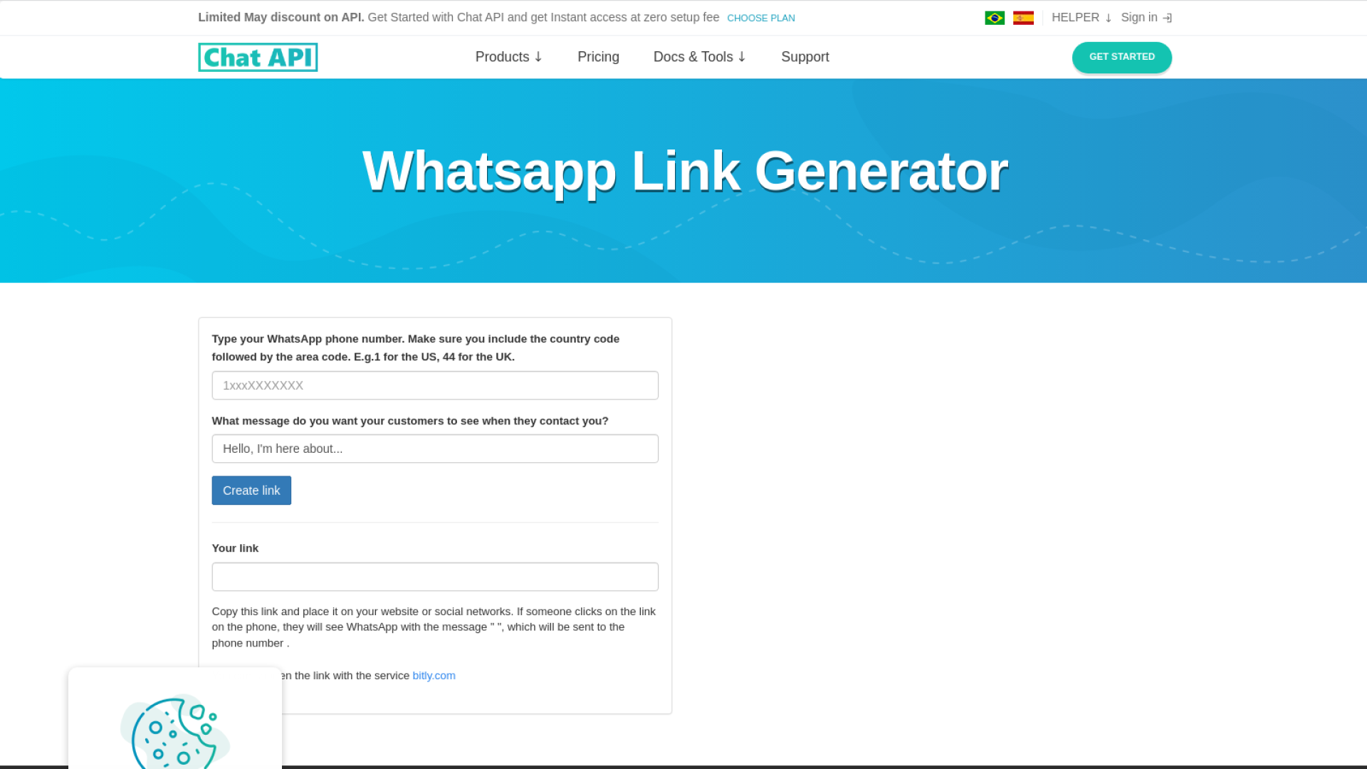 Chat API WhatsApp link generator
